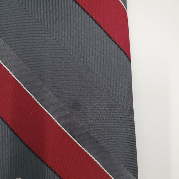 Oscar de la Renta Diagonal Stripe Men's Tie Gray Vintage - Picture 6 of 7